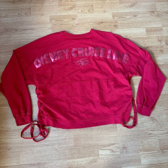 Disney Cruise Line Metallic Crop Red Spirit Jersey Size XL - Picture 5 of 9